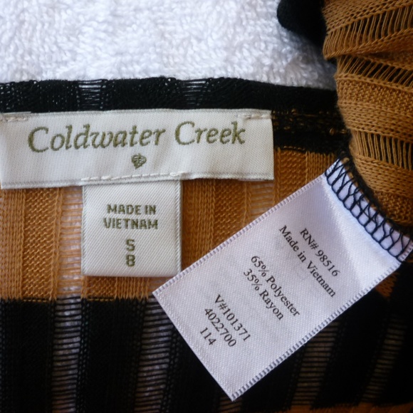 Coldwater Creek - Open-Tie Front Stripped Sweater - Picture 7 of 8